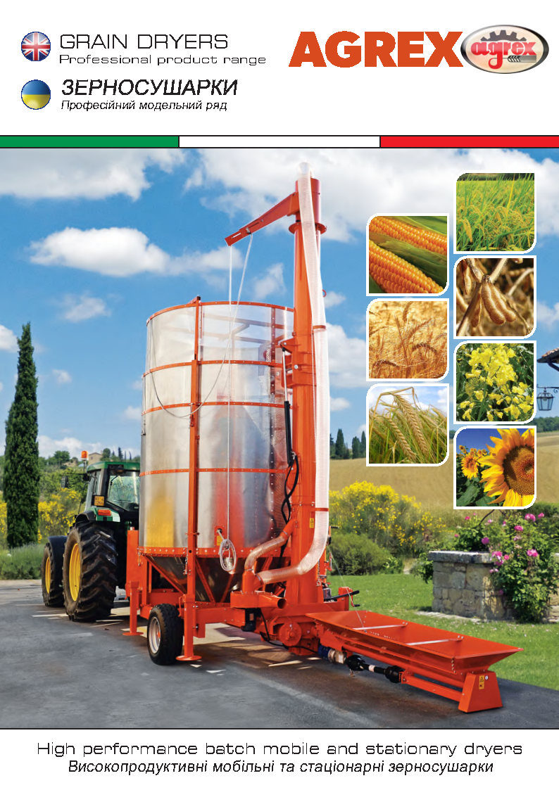 Cover of the Agrex Professional Grain Dryers brochure