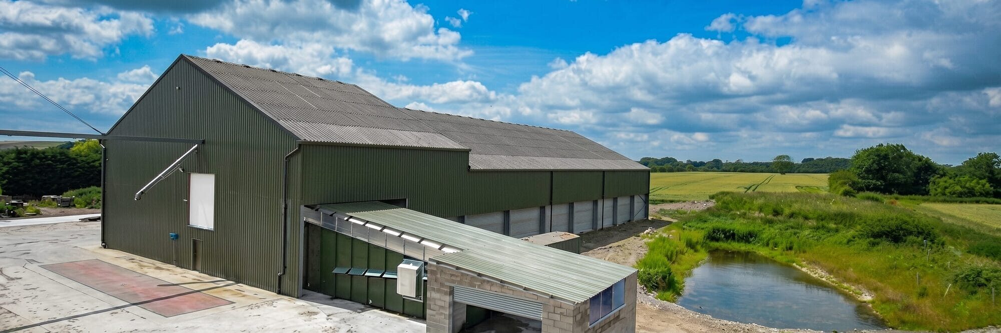 Alvan Blanch grain dryer — panoramic site view