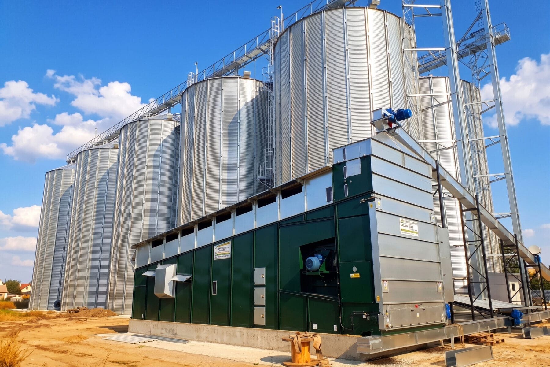 An installed Alvan Blanch grain dryer — general view