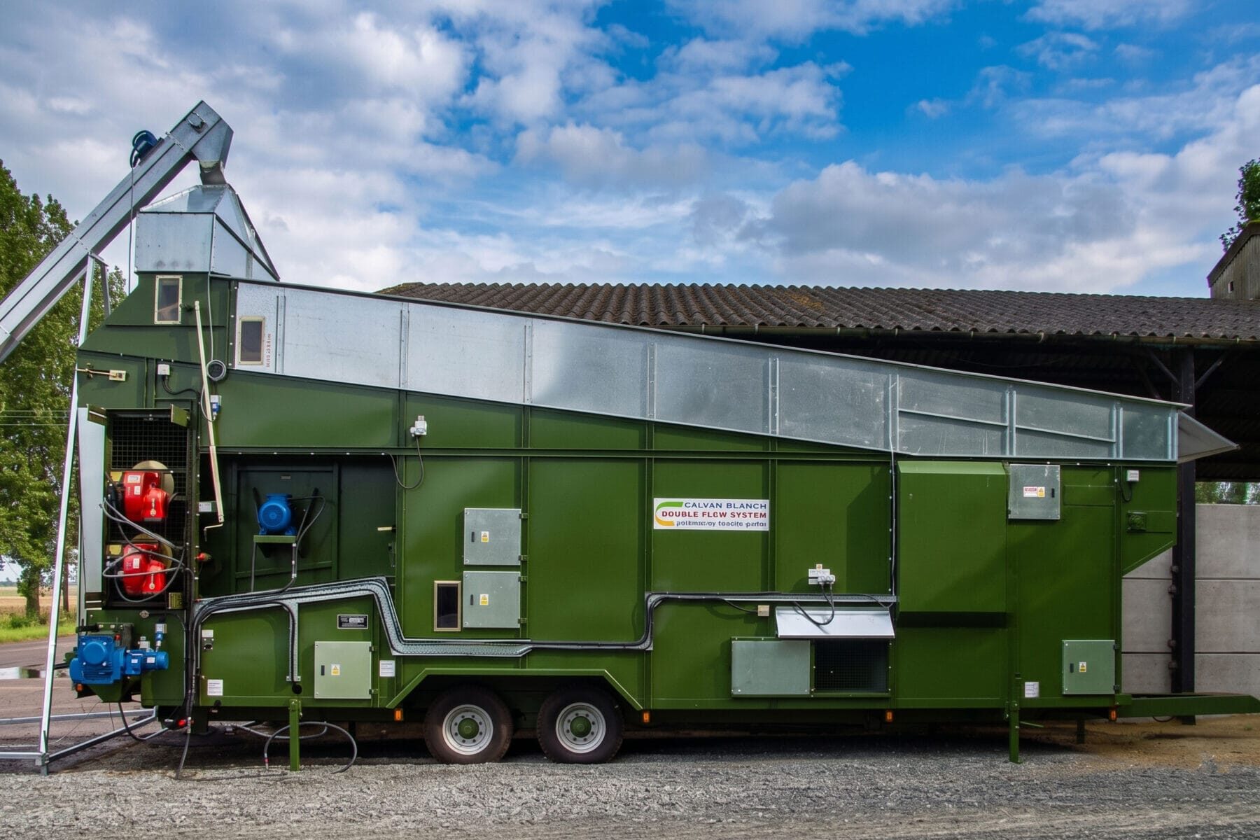 A mobile Alvan Blanch conveyor grain dryer
